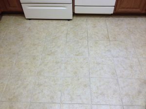 Kitchen before clean and color seal