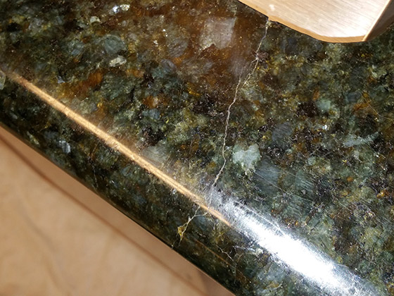 Granite Sink Ledge Damage