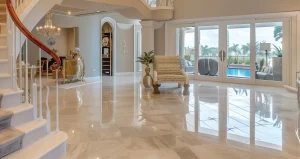Polished marble floor